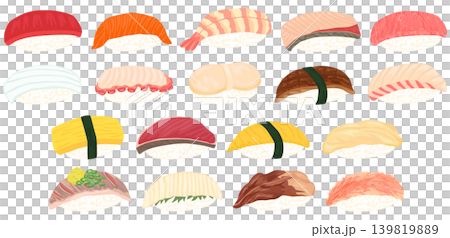 Sushi illustration set (vector material) Sushi illustration set (vector material) 139819889
