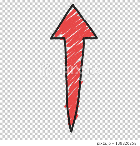 手描き赤い直線　ラフスケッチ素材 139820258
