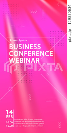 Abstract pink gradient background for business conference webinar. Vibrant magenta and red vertical template for social media stories, creative event flyers, or online meeting covers. 139820634