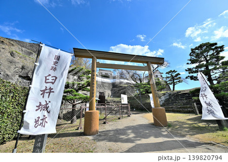 キリシタン大名として有名な大友宗麟の居城　大分県「臼杵城」の城門と石垣の様子 139820794