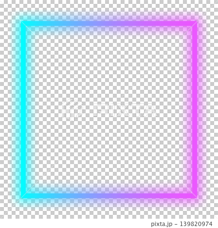 Gradient neon frame background, square, 1:1 aspect ratio, light blue and pink. Gradient neon frame background, square, 1:1 aspect ratio, light blue and pink. 139820974