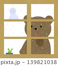 雨を室内から見るクマのイラスト 139821038