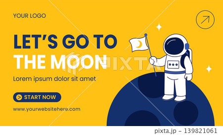 Flat Cartoon Hand Drawn International Moon Day Social Media Video Thumbnail Background Flat Cartoon Hand Drawn International Moon Day Social Media Video Thumbnail Background 139821061