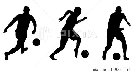 Dribble Skill Football Silhouettes Dribble Skill Football Silhouettes 139821156