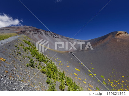 五合目から望む富士山と宝永火口 五合目から望む富士山と宝永火口 139821561