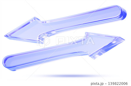 Glass opposite arrow 3D icon - long down left and up right double arrow symbol, transfer and exchange sign. Blue transparent triangle lines, diagonal direction, back and forth motion. 3D illustration Glass opposite arrow 3D icon - long down left and up right double arrow symbol, transfer and exchange sign. Blue transparent triangle lines, diagonal direction, back and forth motion. 3D illustration 139822006
