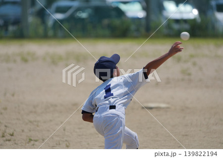 プロ野球選手を夢見て頑張っている野球少年 プロ野球選手を夢見て頑張っている野球少年 139822194