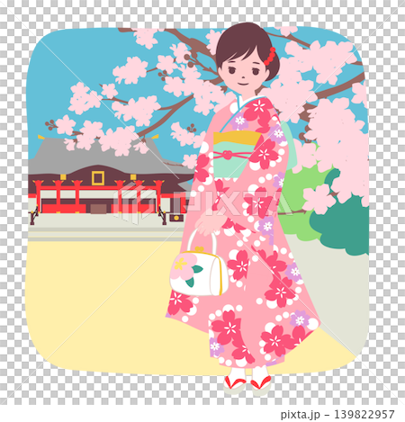 【ライフステージ】十三詣りで神社を訪れた着物姿の女の子 【ライフステージ】十三詣りで神社を訪れた着物姿の女の子 139822957