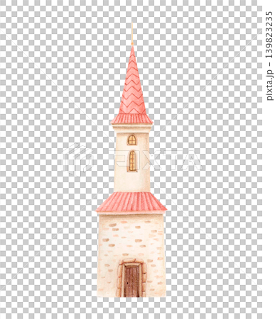 Watercolor vintage Christmas church with snowy tiled roof in soft pastel tones isolated on white. Hand drawn whimsical winter chapel illustration for holiday cards, festive decor and storybook scenes. Watercolor vintage Christmas church with snowy tiled roof in soft pastel tones isolated on white. Hand drawn whimsical winter chapel illustration for holiday cards, festive decor and storybook scenes. 139823235