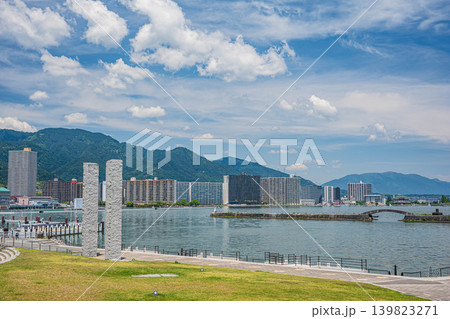 琵琶湖風景 大津港シンボル緑地公園 滋賀県大津市 琵琶湖風景 大津港シンボル緑地公園 滋賀県大津市 139823271