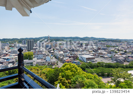 掛川城から望む静岡県掛川市の市街地風景 掛川城から望む静岡県掛川市の市街地風景 139823454
