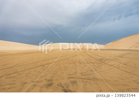 Dunes and lagoons of Atins, Lencois Maranhenses, Barreirinhas, Brazil. White sand dunes with pools of fresh water Dunes and lagoons of Atins, Lencois Maranhenses, Barreirinhas, Brazil. White sand dunes with pools of fresh water 139823544