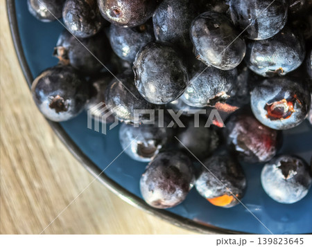 Fresh Blueberries In Blue Bowl Fresh Blueberries In Blue Bowl 139823645