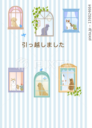 引っ越しました　ハガキテンプレート 139824664