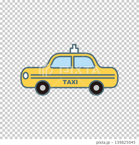 かわいいタクシーのイラスト かわいいタクシーのイラスト 139825045