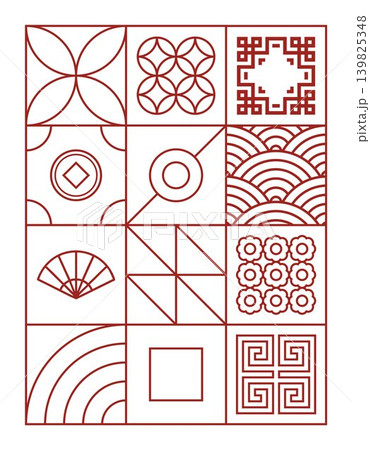 Geometric shapes asia outline 139825348