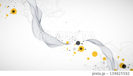 The abstract wave is made in a frame style. Template for science and technology presentation. Vector art. The abstract wave is made in a frame style. Template for science and technology presentation. Vector art. 139825582