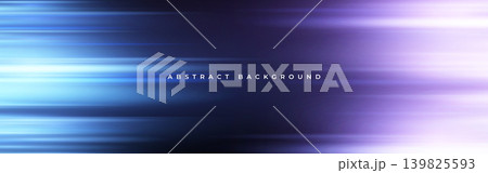 Blue and lilac wide modern abstract technology background with glowing high-speed and movement light effect. 139825593