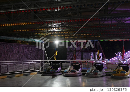 Empty bumper cars await riders 139826576