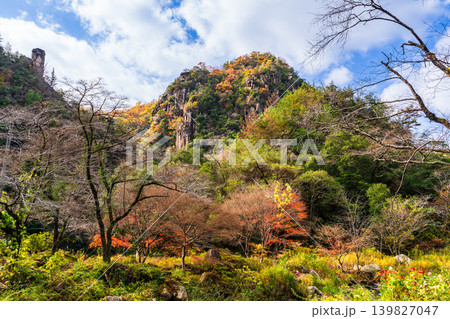 豪渓 晩秋の天柱山と剣峰2 岡山県総社市 豪渓 晩秋の天柱山と剣峰2 岡山県総社市 139827047