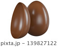 Tasty chocolate egg mockup PNG template Isolated on transparent background. Milk Chocolate Icon. Whole, half egg. Sweet for Easter, packaging design, food themes 139827122