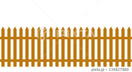Wooden picket fence seamless vector pattern isolated on white background Wooden picket fence seamless vector pattern isolated on white background 139827860