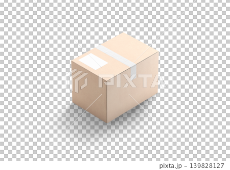 Blank white shipping label on craft box mockup png, transparent background, 3d rendering. Empty delivering parcel with taped adhesive sticker mock up cut out. Clear cardboard supply packaging. Blank white shipping label on craft box mockup png, transparent background, 3d rendering. Empty delivering parcel with taped adhesive sticker mock up cut out. Clear cardboard supply packaging. 139828127