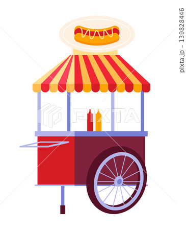 Hot Dog Stand - Colorful Flat Design Illustration 139828446