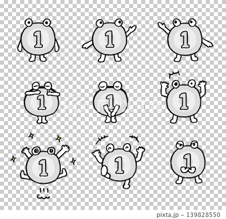 かわいい日本円のコインのキャライラスト かわいい日本円のコインのキャライラスト 139828550