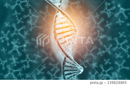 Dna molecule on science, biochemistry background Dna molecule on science, biochemistry background 139828865