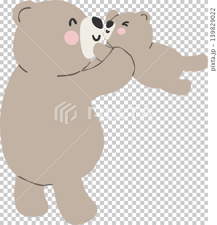 Preppy Mama and baby bear riding bicycle together watercolor seamless pattern Preppy Mama and baby bear riding bicycle together watercolor seamless pattern 139829022
