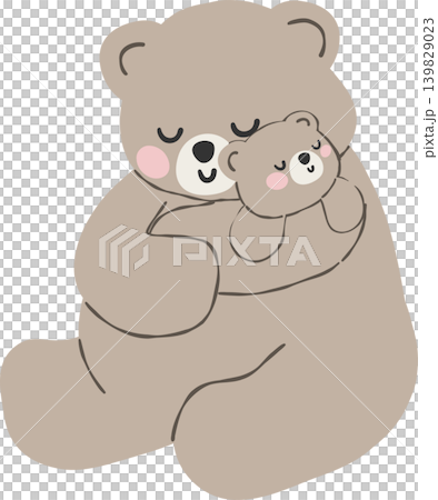 Preppy Mama and baby bear riding bicycle together watercolor seamless pattern Preppy Mama and baby bear riding bicycle together watercolor seamless pattern 139829023