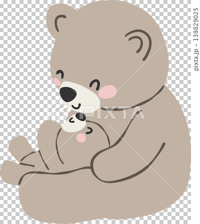 Preppy Mama and baby bear riding bicycle together watercolor seamless pattern Preppy Mama and baby bear riding bicycle together watercolor seamless pattern 139829025