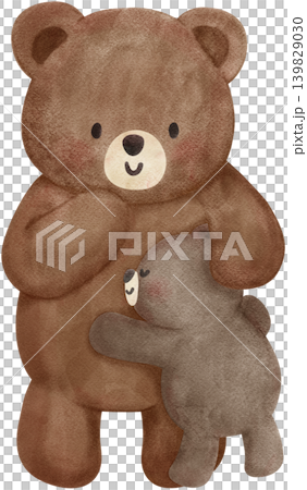 Preppy Mama and baby bear riding bicycle together watercolor seamless pattern Preppy Mama and baby bear riding bicycle together watercolor seamless pattern 139829030