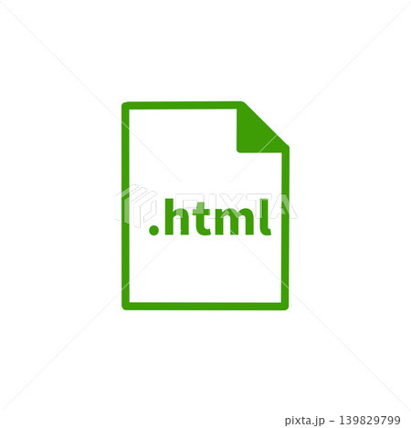 緑色のHTMLファイルアイコン素材・ウェブサイト制作・プログラミング・データ関連 139829799