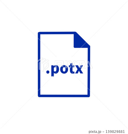 POTXファイルアイコンのイラスト・青色・デジタルデータ・コンピューター POTXファイルアイコンのイラスト・青色・デジタルデータ・コンピューター 139829881