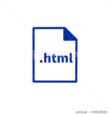 HTMLファイルアイコンのイラスト素材・ウェブサイト制作やプログラミング関連デザイン 139829882