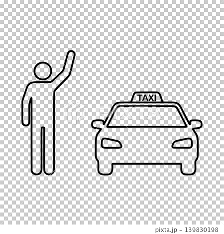 一個正在叫計程車的人的Line圖示。 一個正在叫計程車的人的Line圖示。 139830198