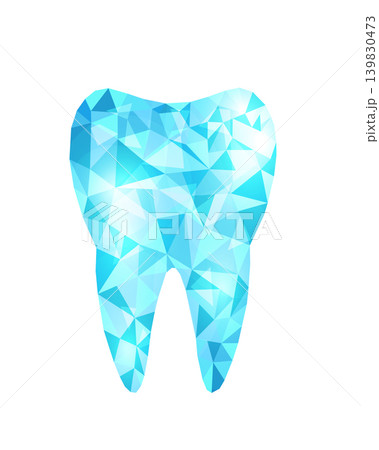 tooth made of polygons on a white background tooth made of polygons on a white background 139830473