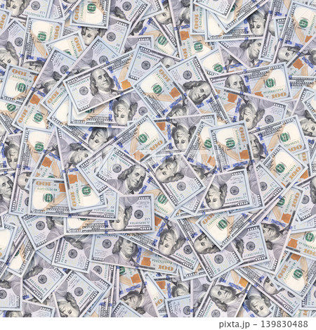Seamless texture of Scattered US Hundred Dollar Bills 139830488