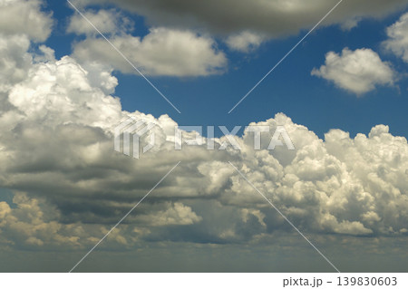 Blue sky with white clouds. Bright summer skyscape Blue sky with white clouds. Bright summer skyscape 139830603