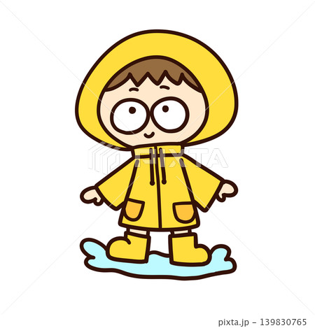 梅雨の雨がっぱ少年 梅雨の雨がっぱ少年 139830765