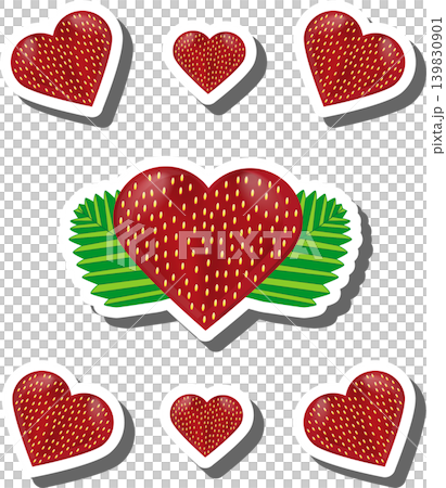 Berry theme from set juicy delicious strawberry of various sizes Berry theme from set juicy delicious strawberry of various sizes 139830901