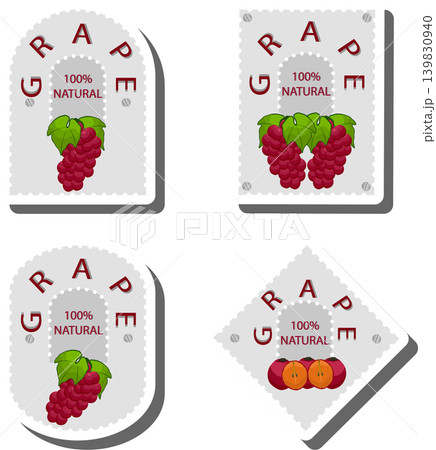 Berry theme from set juicy delicious grape of various sizes 139830940