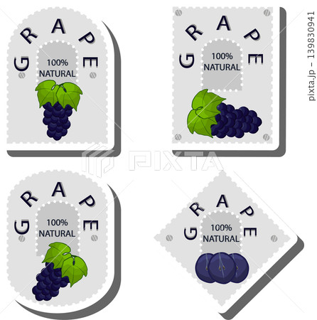 Berry theme from set juicy delicious grape of various sizes 139830941