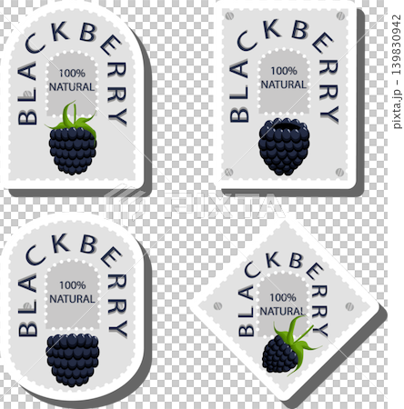 Berry theme from set juicy delicious blackberry of various sizes 139830942