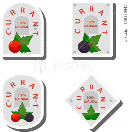 Berry theme from set juicy delicious currant of various sizes 139830949