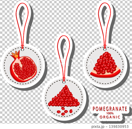 Berry theme from set juicy delicious pomegranate of various sizes 139830953