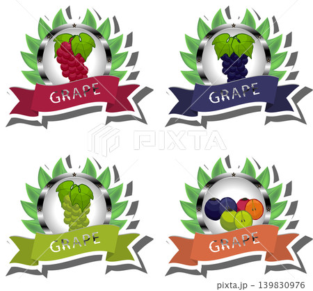 Berry theme from set juicy delicious grape of various sizes 139830976
