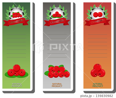 Berry theme from set juicy delicious cranberry of various sizes 139830982
